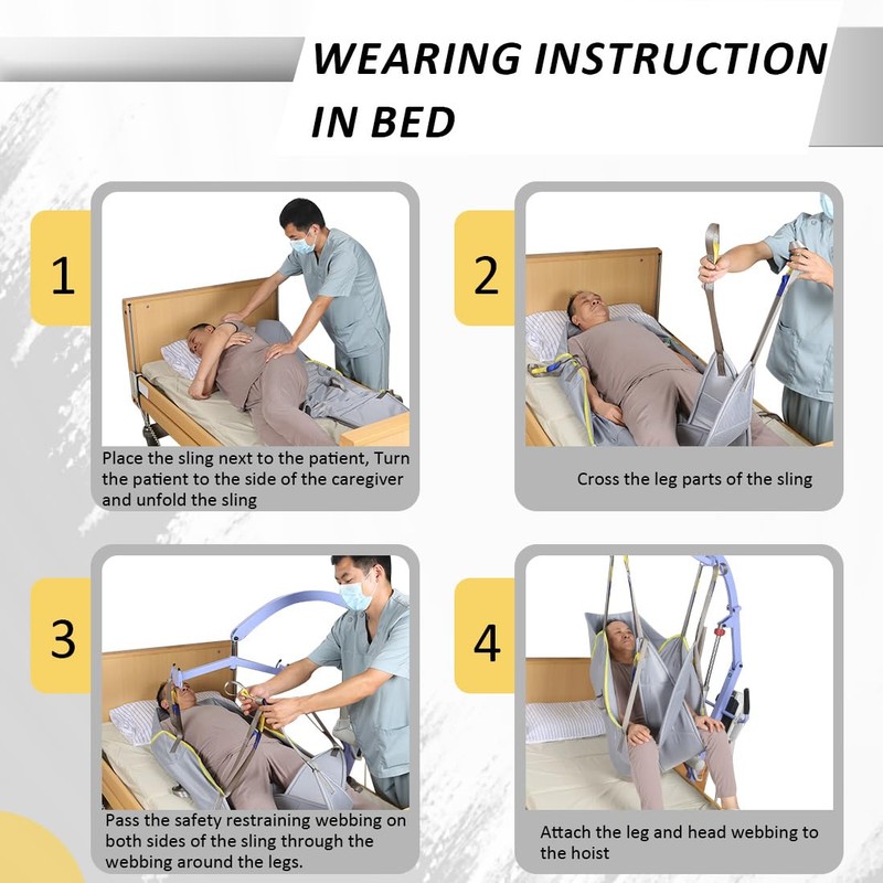 EZ Assistive Patient Lift Universal Padded Sling with Head Support,