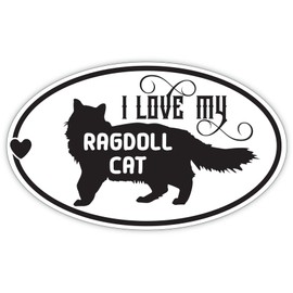 Makoroni I Love My Ragdoll CAT Cats Pets, CAR Magnet-Magnetic Bumper Sticker 3x5 or 4.5x7.5 inc., DesT15