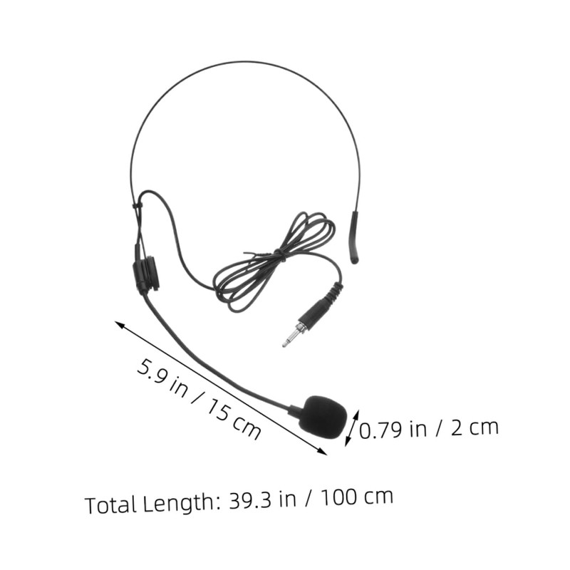 KOMBIUDA 2pcs Lightweight Headset Microphone with Voice Amplifier Mic for
