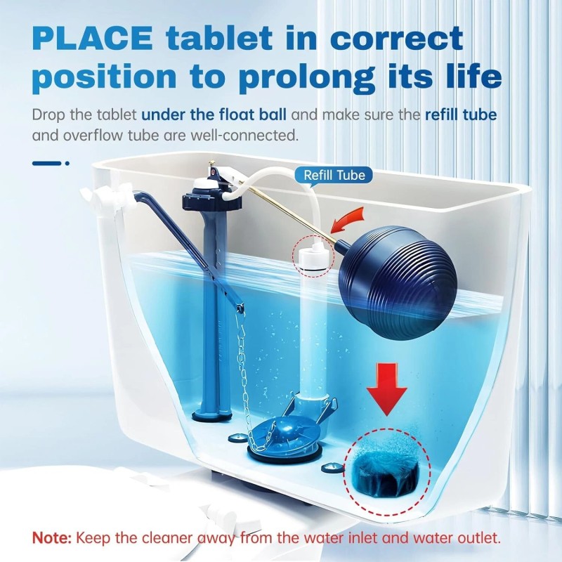 Vacplus Automatic Toilet Bowl Cleaner Tablets Bathroom Toilet Tank Cleaner