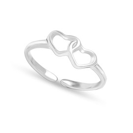 LeCalla 925 Sterling Silver Toe Ring Lightweight Infinity Love Heart Open Adjustable Toe Rings for Women Teen