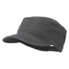 Garment Washed Heavy Stitching Army Cap - Charcoal Grey OSFM