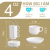 SWEEJAR Porcelain Espresso Cups with Saucers, 4 Ounce Stackable Cappuccino