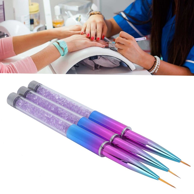 3Pcs Nail Liner Brush Lid Gradient UV Gel Pattern Drawing