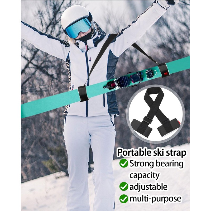 TPZORJX Ski Carry Strap, Ski Accessories, Ski Storage, Carry Strap