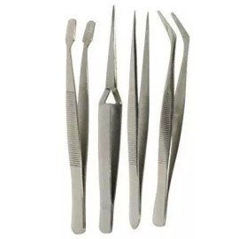 Unbranded 4Pc Hobby Tweezer Set in Pouch, Length: 4-5/8” & 4-1-4”, Stainless Steel