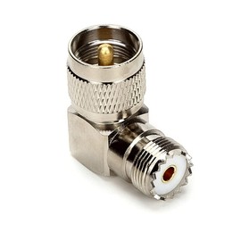 GDQLCNXB UHF PL259 Male to SO239 Female RF Coax Coaxial Connector Adapter Right Angle 90° Low Loss for CB Ham Radio Antenna, Coaxial Cable 1Pcs