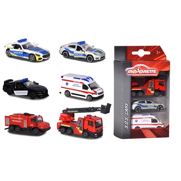 Majorette SOS 212057261038 Set of 3 Vehicles The Cast Surprise,