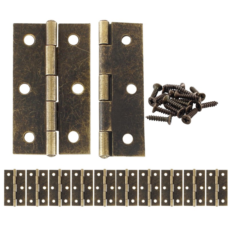 Murtenze 12 Pack 2.5 Inch Cabinet Hinge, Antique Bronze Butt