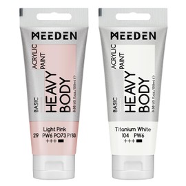 MEEDEN Acrylic Paint Light Pink: 100ml Heavy Body Acrylic Paint Tube Bundled with Additional Titanium White Colour for Art Craft Painting
