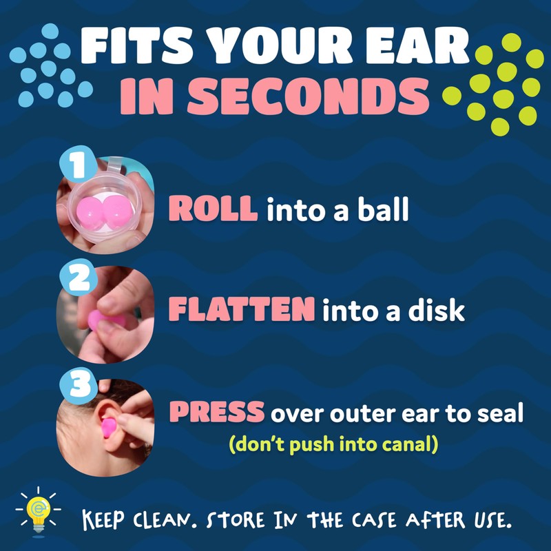 Putty Buddies Floating Earplugs for Swimming & Bathing (Invented by