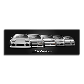 240sx Zenki Kouki Slivia S12 S13 S14 S15 Evolution Car Automobile Art Poster Paper 12x36 inch