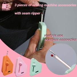 WISIRENT Pack of 3 Magnetic Seam Guide, Magnetic Sewing Guide Sewing Machine with Seam Ripper, Seam Guide for Sewing Machines, Seam Guide for Sewing Machine with Scale, Polygonal Sewing Machine