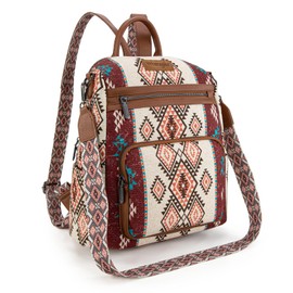 Montana West Wrangler Convertible Backpack Purse for Women Western Aztec Backpack Travel Bags WG213-9110BR