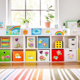 Tatuo Hello Spring Cut-Outs Spring Flower Cut Outs Bulletin Board Decoration with 100 Pcs Glue Points for School Classroom Game Party Supplies (Spring Style, 44 Pcs)