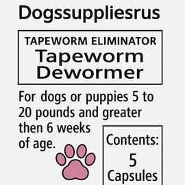 Dogssuppliesrus.com Dog Tapeworm Plus | Dogs 20 lbs 50 Tablets