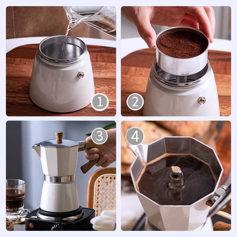 Coffee Pot, Moka Pot Italian Coffee Maker 6 cup/10 OZ