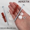 AERZETIX - C65142 - Mounting kit for toilet/bidet screw Ø6x100