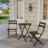 3-Piece Patio Bistro Set with Round Table & 2 Folding