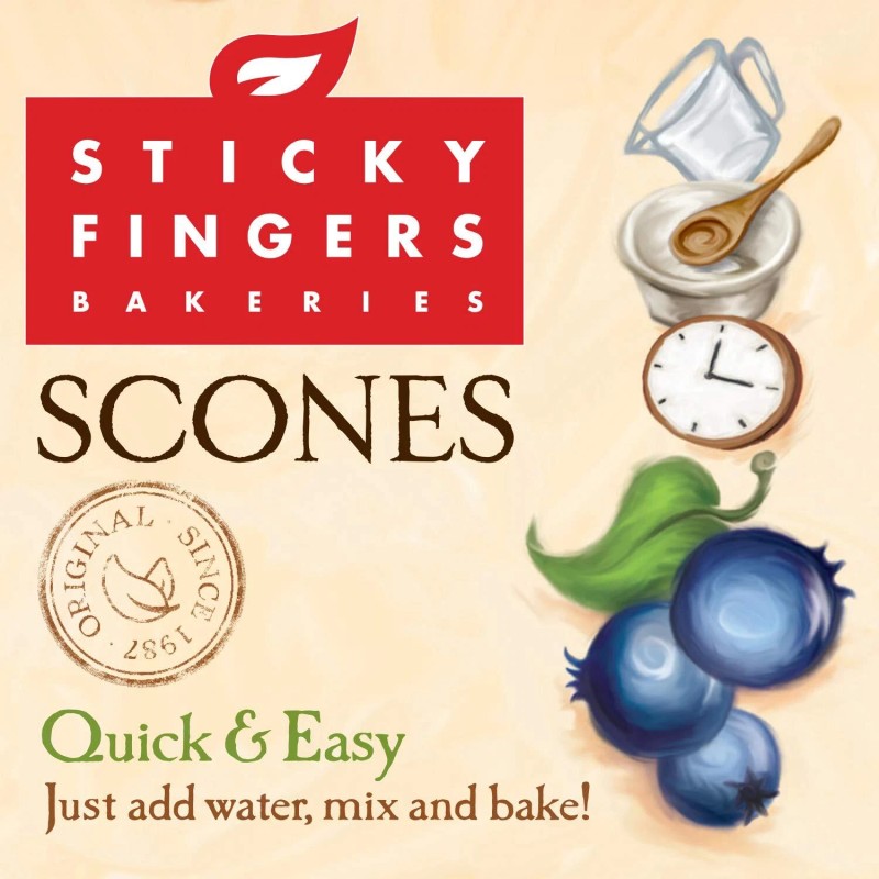 Sticky Fingers Wild Blueberry Scone Baking Mix 16 Ounce Pack