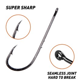 Bait Holder Fishing Hooks 100 Pieces Spiked Shank Beak Long Shank High Carbon Steel Bait Holder Hooks with 2 Barbs Bait Holder Jig Hooks for Saltwater Freshwater Fishing (6/0-100pcs)