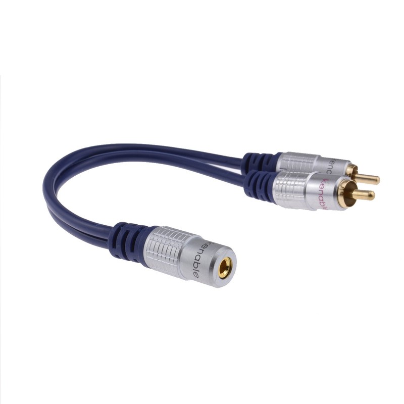 kenable PURE Gold 3.5mm Stereo Jack Socket to 2 Phono