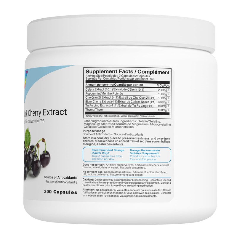 BRONX Black Cherry Extract 300 Capsules | Gout Supplement |