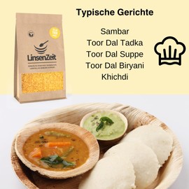 LinsenZeit Yellow Toor Lentils 600g - Arhar Dal - Toor Dal - Shrub Peas Peeled and Halved - Unique Protein Source - Vegan, No Additives & Premium Quality