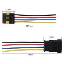 GTIWUNG 5 Kit 4 Pin Way Waterproof Electrical Connector Wire, Automotive Wire Connectors, Car Plug Socket Kit with Wire, Insulated and Sealed, Terminal Connector