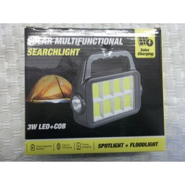 Solar Charging Multifunctiona<wbr/>l Searchlight 3w LED + COB / Flashlight