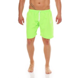 Gennadi Hoppe Men's Swimming Shorts Long Swimming Trunks Beach Shorts Board Shorts, neon green, L