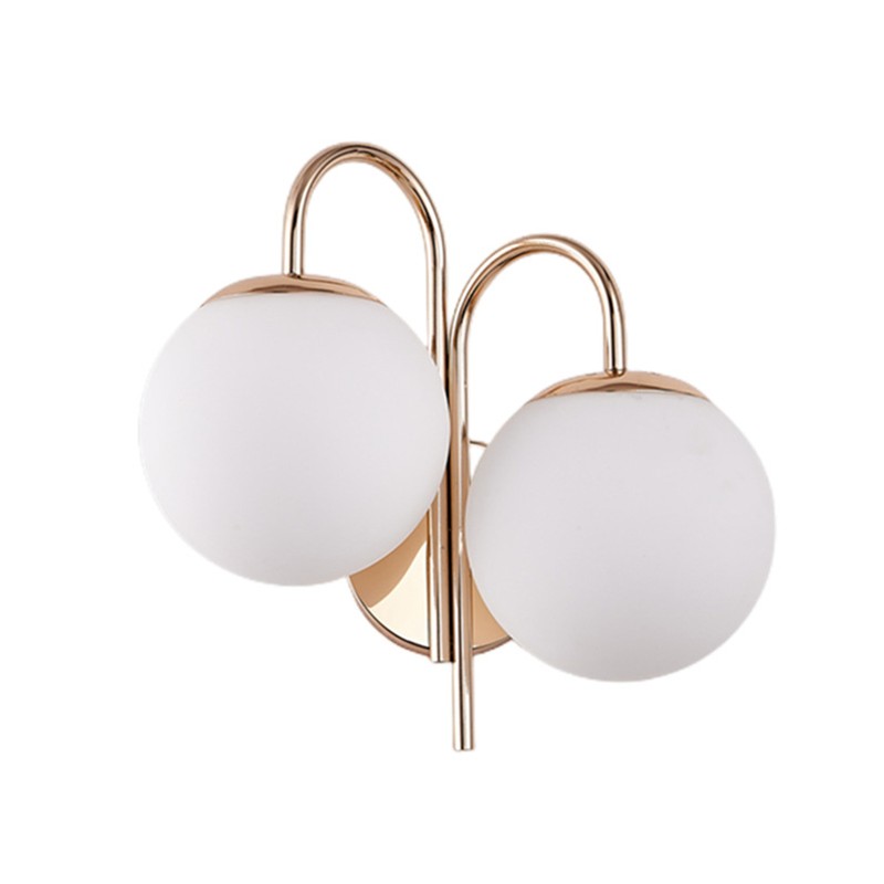 Double Sconce Simple Modern Dual Headed Glass Metal Energy Saving