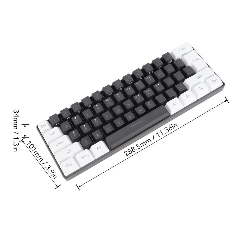 G61 Mini RGB Keyboard LED Backlight 61 Keys Ergonomic Mechanical