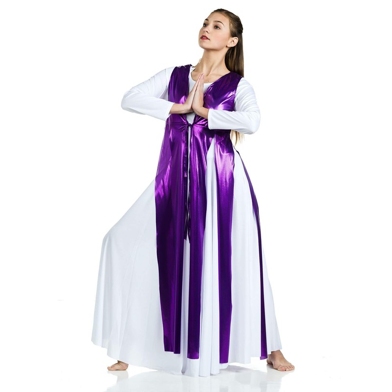 Danzcue Túnica Streamer para mujer (vestido no incluido), Púrpura, L
