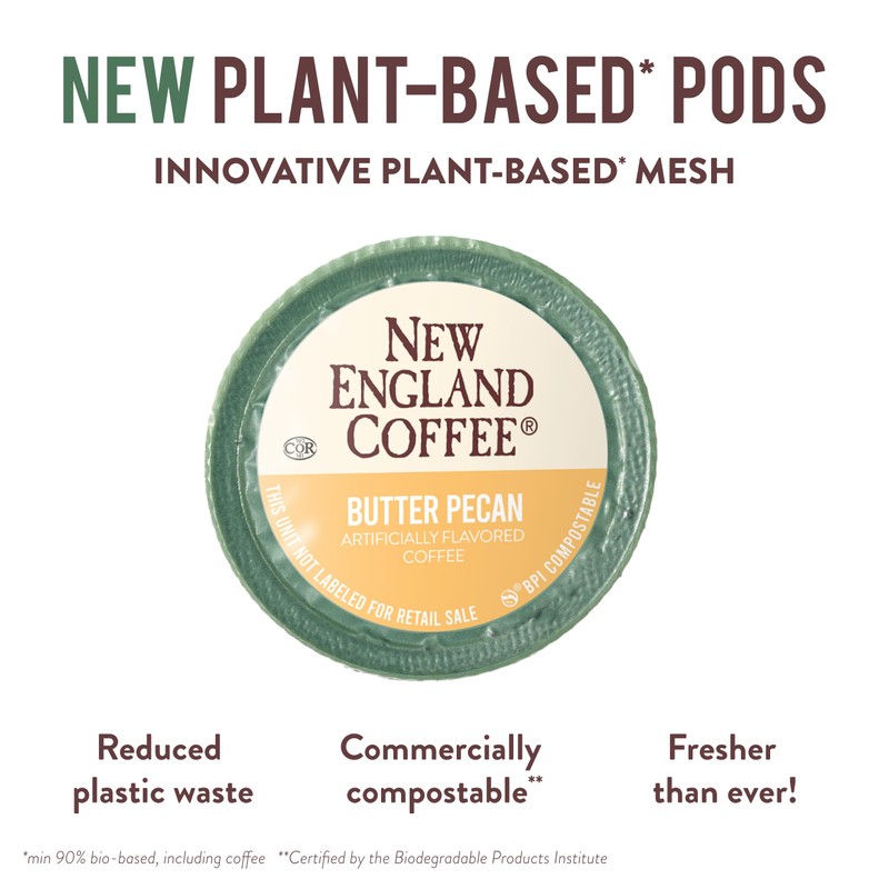 New England Coffee Butter Pecan Medium Roast Single Serve Pods,