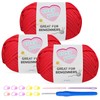 Chunky Cotton Yarn for Crochet 3-Pack 100g Each No Split