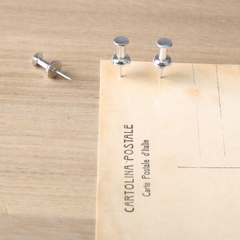 Silver Push Pins, 20 Pcs Metal Thumb Tacks Drawing Pins