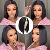 Atikual V Part Wig Human Hair Straight Bob Wigs For