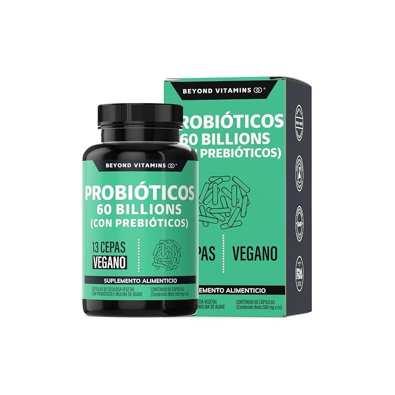 Probioticos 60 Billion UFC + Prebióticos con inulina de agave