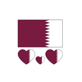 ZPDNURZL 10 Sheets Qatar Flag Tattoos Stickers 40 Pcs Waterproof Sweat Sports National Flag Removable Fake Tattoos