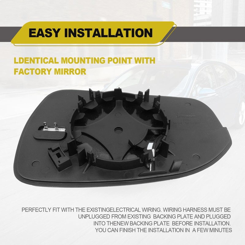 Passenger Right Side Mirror Power Heated Mirror Glass Passenger Right