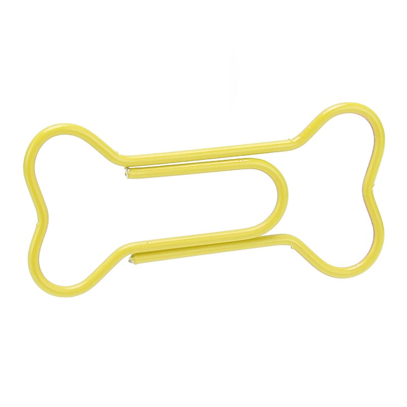 100pcs Colored Dog Bone Shape Paper Clips Black Lightweight Notebook