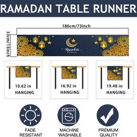 Easter table runner, rabbit and turnip table runner for Easter, cotton linen table runner, Easter modern, 186 x 33 cm, table decoration, spring Easter decoration for table