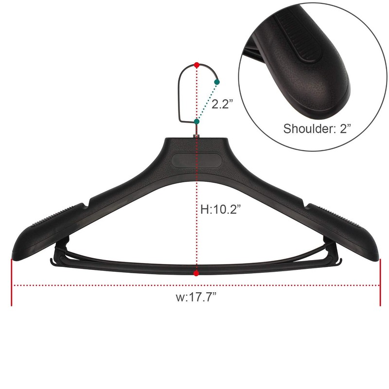 DEDU Suit Hangers for Men 30 Pack Width 17.7", Black