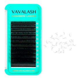 VAVALASH Cashmere Eyelash Extensions 0.03/0.05/0.07/0.15 Premium Lashes B L J Curl Volume Lash Extensions, Soft Super Matte Black Professional Lashes Extension Tray Supplies (0.03-B-8-15MM)