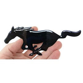 ZIC Motorsports Ford Mustang Pony Black Chrome Look Large Heavy Duty Metal Garage Wall Sign - 6" X 2" (Magnet)