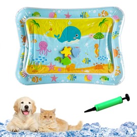 Water Sensory Playmat Cats, Inflatable Cooling Mat for Cats, Sensory Water Playmat Cats Dogs, Thickened Water Play Mat Cat, Summer Play Water Sensor Mat for Small Dogs and Cats (Style 1)