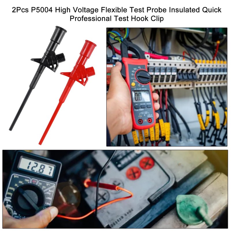 2pcs Multimeter Cable Test Sample, Professional Insulated Quick Test Test