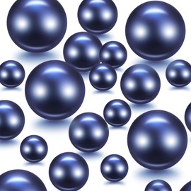 FENGCHUANG Floating Beads, Pack of 150 No Hole Acrylic Faux Beads, Loose Beads for Jewellery Making, DIY Jewellery, Floating and Vase Filler Party Decorations 8/14/20 mm (Dark Blue)