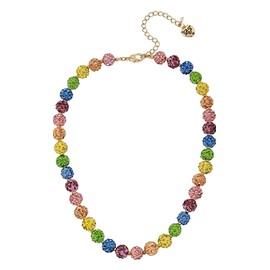 Betsey Johnson Rhinestone Stobe Fireball Collar Necklace, Multi-color